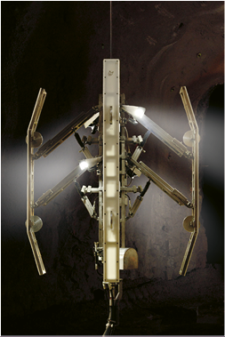 Robot f r betongsprutning av schakt (fotomontage)