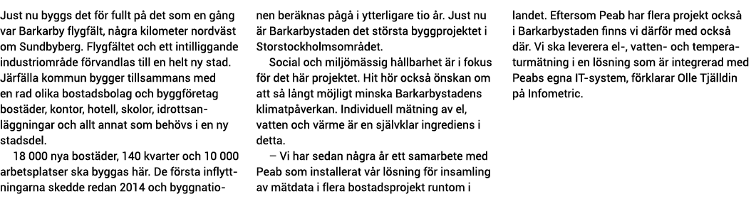 Just nu byggs det f r fullt p  det som en g ng var Barkarby flygf lt, n gra kilometer nordv st om Sundbyberg  Flygf l   